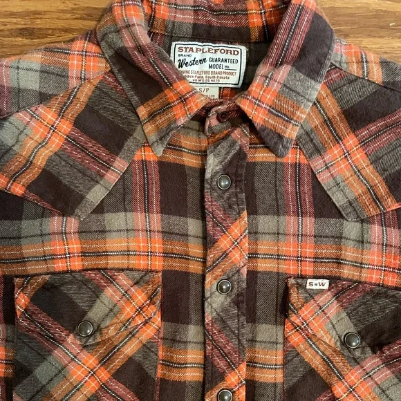 Vintage Stapleford Plaid Flannel Shirt Size S/P - Picture 7 of 7